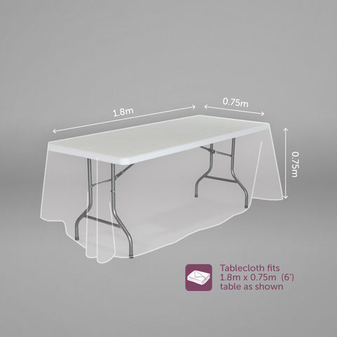 White Table Cloth for 1.8m foot table