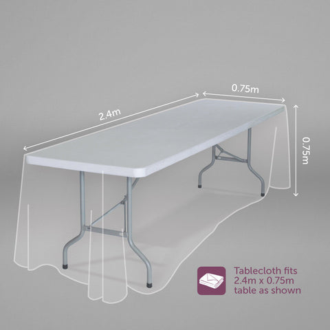 White Table Cloth for 2.4m foot table