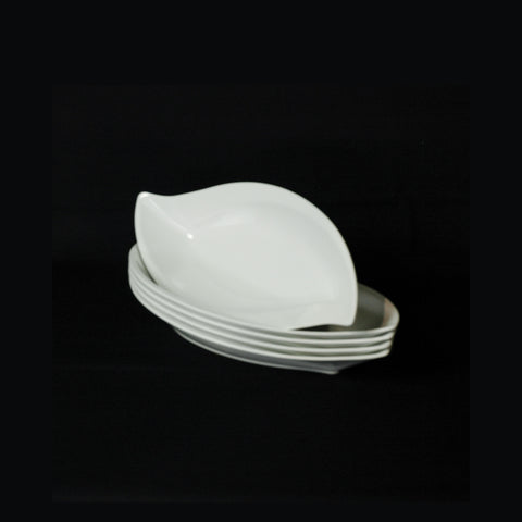 White leaf melamine platter