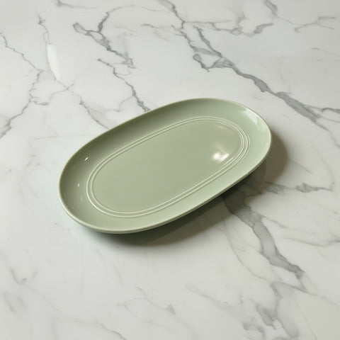 Large Curved China platter in Sage Green