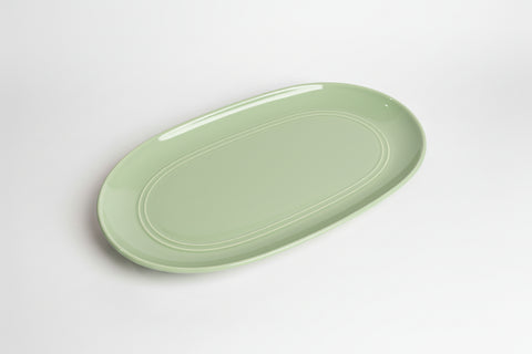 Fable Platter- Large Curved Rectangular China 36cm Sage