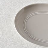 Platter- Large Curved Rectangular China 36cm Taupe