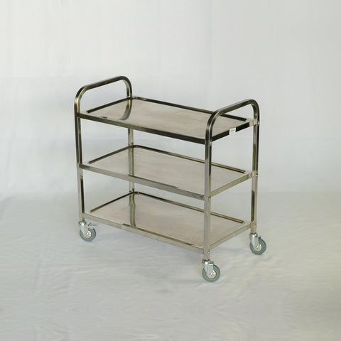 Click for Hire Stainless Steel Serving Trolley