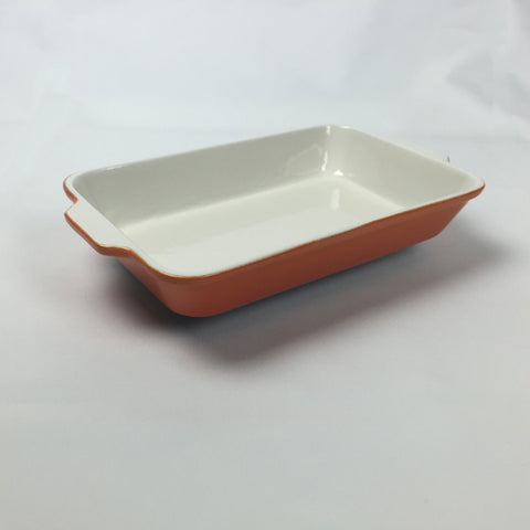 Serving Dish- Enamel Cast Iron Orange